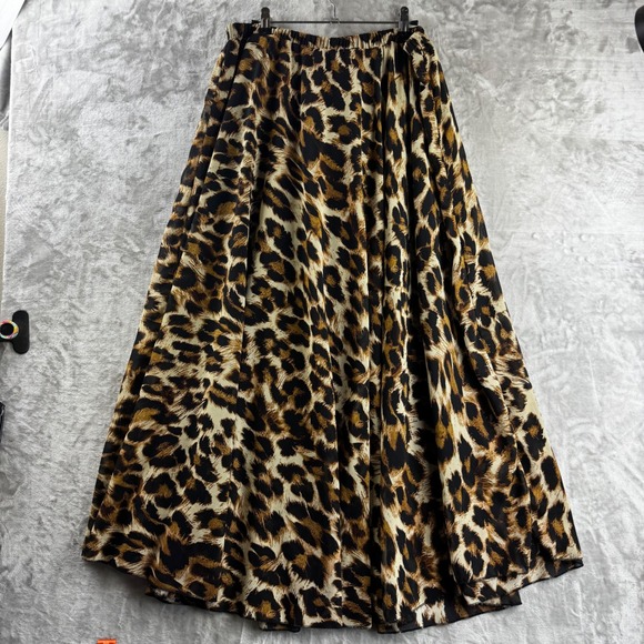 Unbranded Dresses & Skirts - Unbranded Leopard Print Maxi Skirt Women XXL Brown Animal Flowy Elastic (1873)